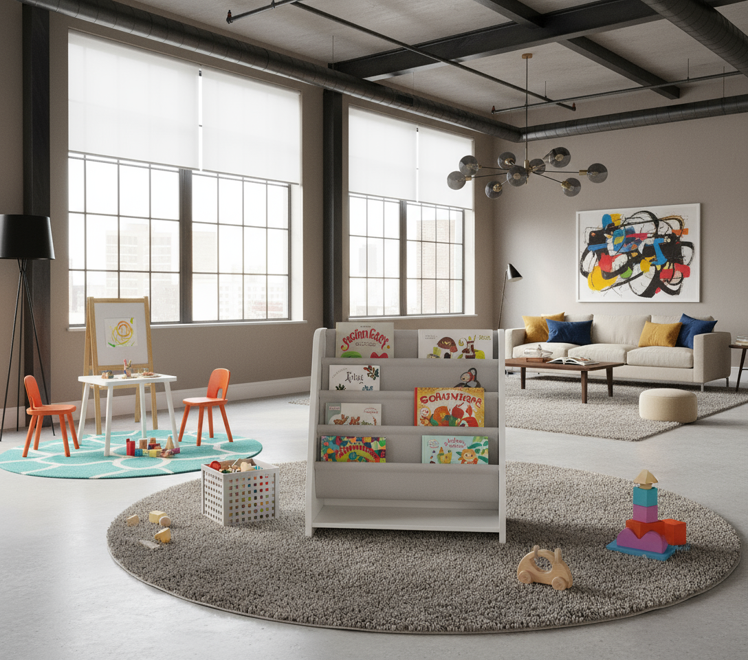 Kids Book Shelf Wooden Montessori Bookshelf Dutch Design 5Tier Scalloped,Milkywhite